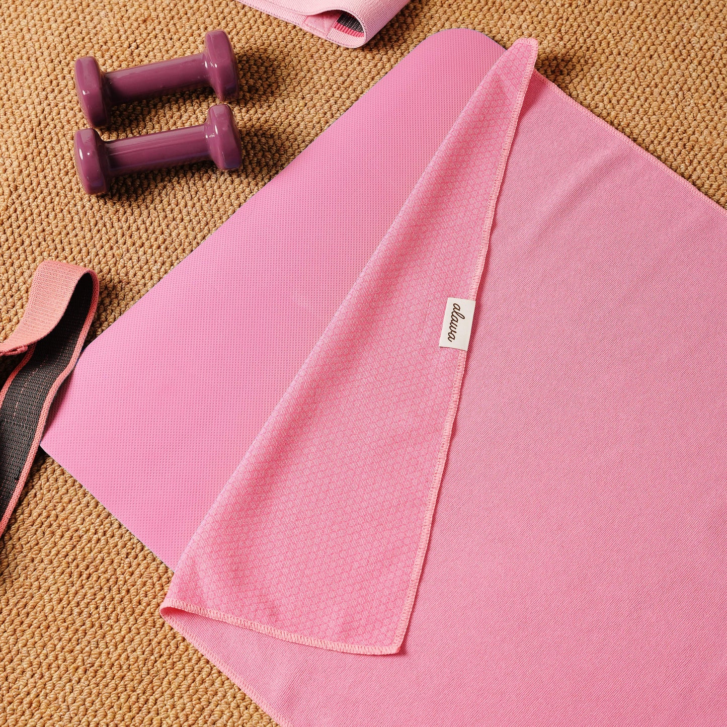 Non-Slip Mat Towel in Pink