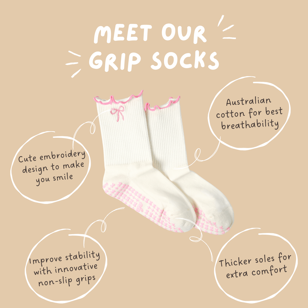 KATIE Grip Socks in Pink